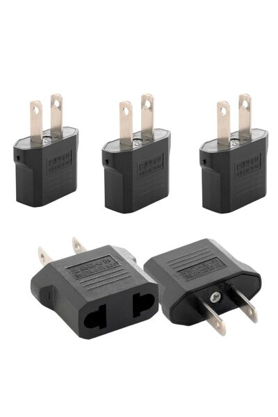 Derwell Türk Fişi Amerikan Tip Fişe Çevirici Seyahat Adaptörü 2 Pinli Düz Fiş...