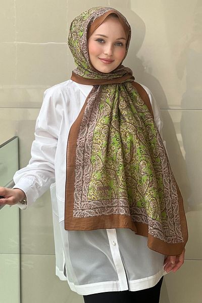 ipekevi İpekevi Side Stripe Shawl Pattern Four Seasons Shawl