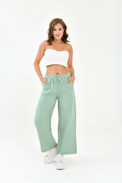 Butik Pantaloni de muselină pentru femei 100% bumbac