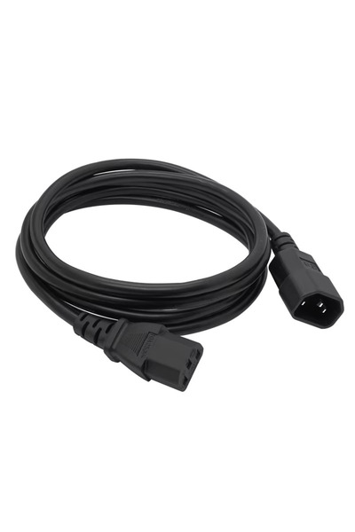 Derwell 1.5 Metre IEC C13 C14 Güç Kablosu 1mm Kablo Güç Uzatma Kablosu UPS Kablo PC Bilgisayar Monitör Kablo
