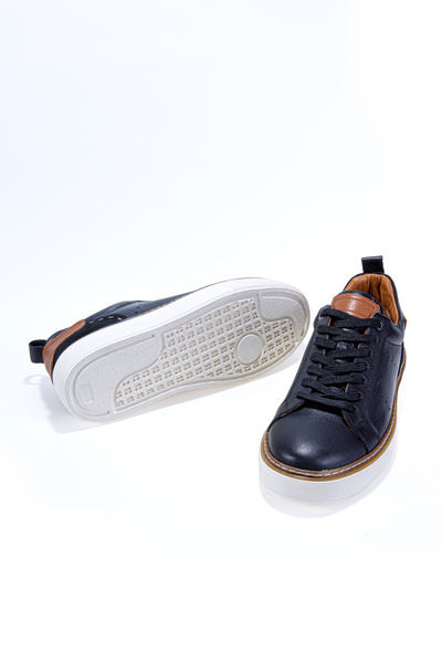 Vantaggio Pánské tenisky Sheriff Black ze 100% pravé kůže, každodenní obuv pro volný čas