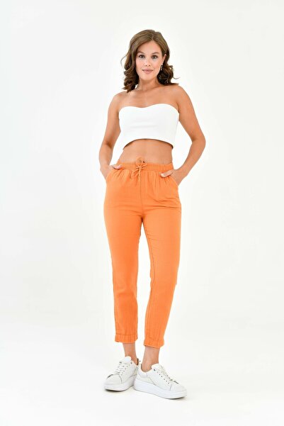 Butik Kadın %100 Pamuk Yazlık Müslin Salaş Dar Paça Pantolon Mg002