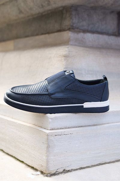 Vantaggio Ανδρικά παπούτσια Jabari Navy Blue από γνήσιο δέρμα Loafer