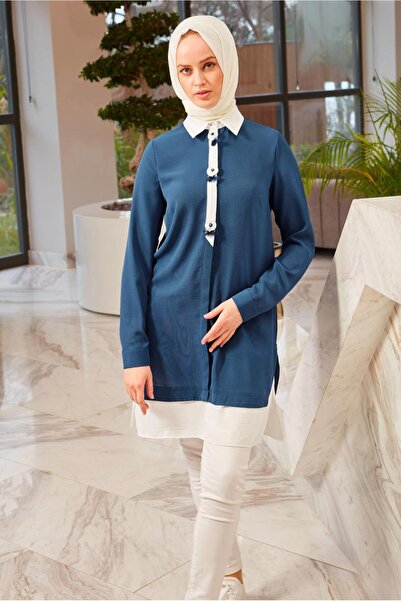 Alvina SHIRT COLLAR ACCESSORY DETAIL TUNIC 43703