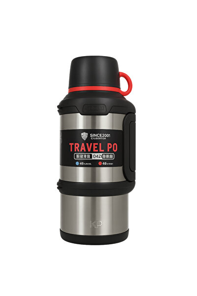 fatwell Car Pto 4 Litre 1 Adet Paslanmaz Çelik Dağcı Vacuum Termos Gri