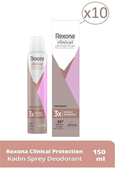 Rexona Clinical Protection Confidence 3x Daha Güçlu Koruma Deodorant 150 Ml X 10 Adet ( Koli )