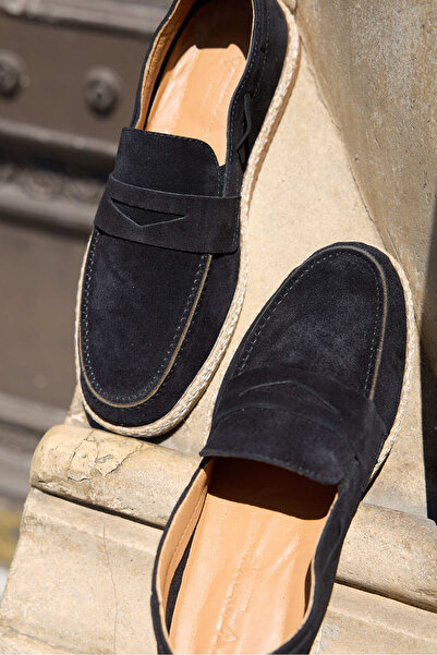 Vantaggio Чоловічі мокасини з чорної замші 100% натуральної шкіри Phoenix