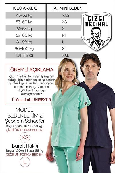 ÇİZGİ MEDİKAL Bărbați Judge Guler Doctor Sorț Asistentă Farmacist Profesor Labaratuvar - Țesătură Alpaca