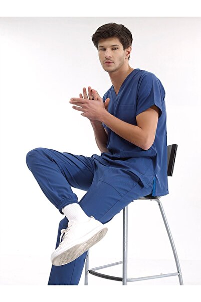 ÇİZGİ MEDİKAL Scrubs pentru picioare de jogger de lux albastru petrol - Set uniform Lycra