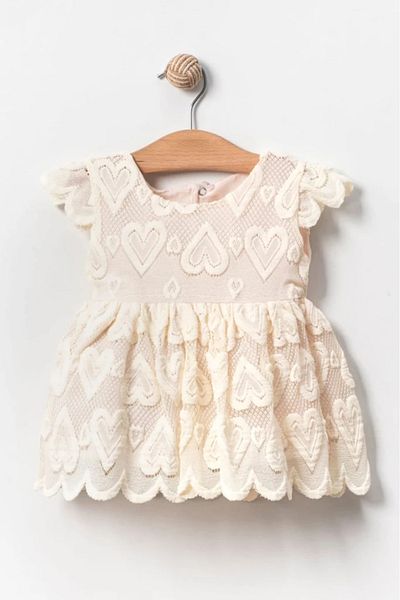 aysskids Heart Patterned Special Day Birthday Baby Girl Eid Tunic