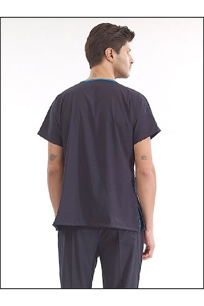 ÇİZGİ MEDİKAL Smoked Silva Luxury Lycra Doctor Nurse Single Top Jersey (țesătură Lycra de lux de înaltă calitate)