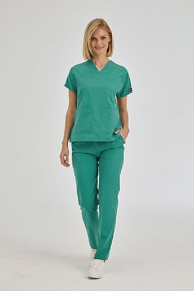 ÇİZGİ MEDİKAL Dr Greys Terikoton Chirurgie Verde Doctor Asistentă Tricou Costum Chirurgical Medical Tesatura Subțire (SUB-TOP)