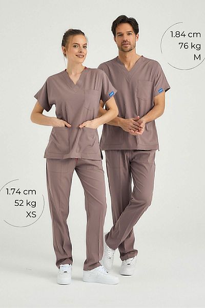 Pozitif Üniforma Dusty Rose Positive Lycra Surgical Suit - Scrubs Jersey (Bottom)