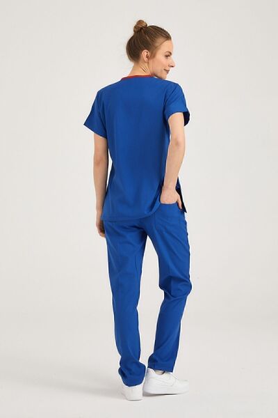 Pozitif Üniforma Saks Blue Positive Lycra Surgical Suit - Scrubs Jersey (Bottom+Top)