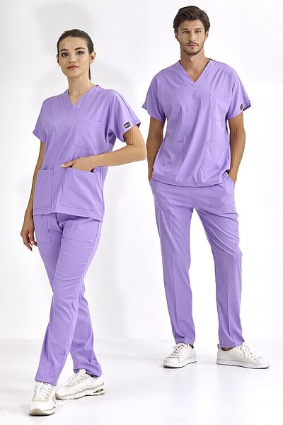 ÇİZGİ MEDİKAL Set uniform pentru scrub Lycra Liliac de înaltă calitate