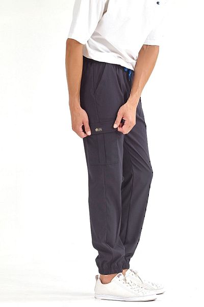 ÇİZGİ MEDİKAL Pantaloni de lux Jogger albastru bleumarin cu picior elastic Buzunar cargo Doctor Nurse Pantaloni unici