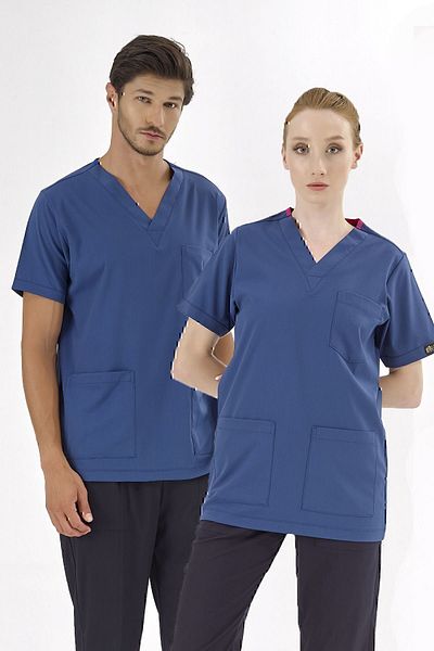 ÇİZGİ MEDİKAL Tricou unic pentru asistentă medicală din Lycra de lux Silva albastru petrol (țesătură lycra de lux de înaltă calitate)