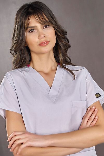 ÇİZGİ MEDİKAL Dr Greys Terikoton Gri Doctor Asistentă Tricou Tricou medical Costum chirurgical țesătură subțire (SUB-TOP)