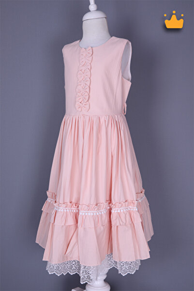 Babydola Bolerolu Bayramlık Kız Çocuk Elbise 2'li Takım Somon 13845