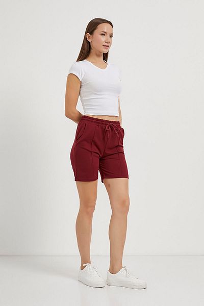 Arma Life Pantaloni scurți de vară din două fire de burgundă pentru femei