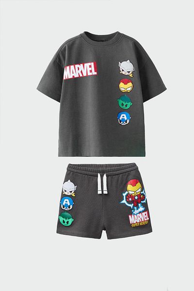 Monila Boys Printed Tshirt and Shorts Bottom Top Set