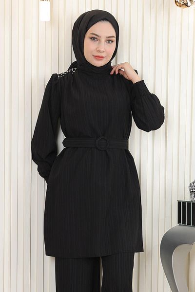 Herita Stone Detailed Belted Set