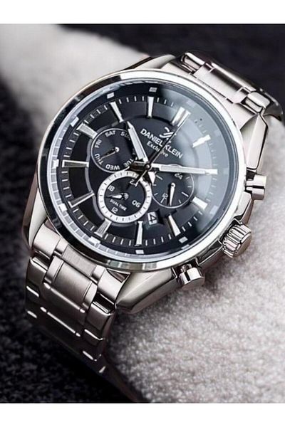 Daniel Klein Exclusive Silver Color Men's Wristwatch - Bracelet Gift