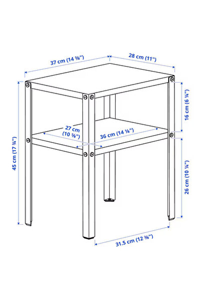 TRINAR Minimalist Nightstand for Bedroom, Living Room, Black, Lightweight, Easy Assembly