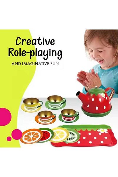 Generic 14-Piece Kids Role Play Tea Set, Toddler Toys, Kids Tea Party Set, Learning and Social Skills