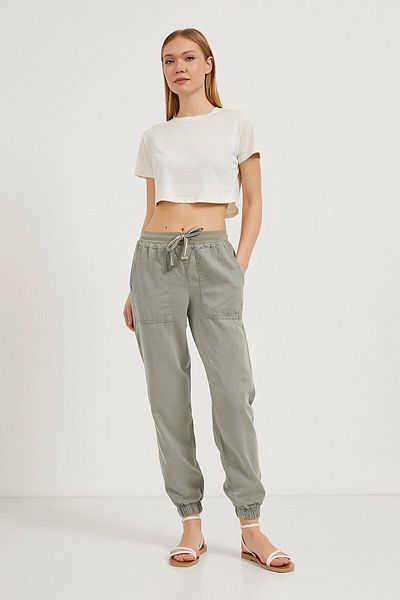Arma Life Women's Elastic Pocket Summer Khaki Jogger Pants
