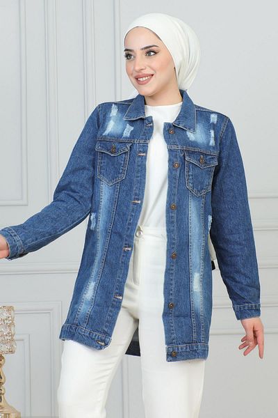 Modamihram Geknöpfte Jeansjacke