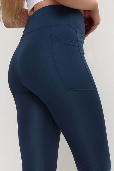 OPENDO Leggings Capri cu talie înaltă Indigo Blue Pocket
