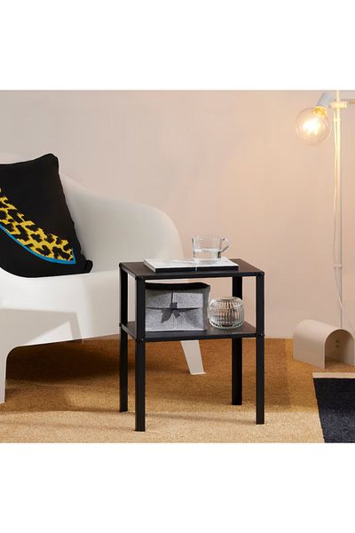 TRINAR Minimalist Nightstand for Bedroom, Living Room, Black, Lightweight, Easy Assembly