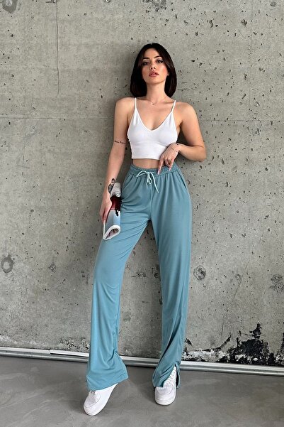 la & vetta Ψηλόμεσο φούτερ με ελαστικό σκίσιμο στη μέση