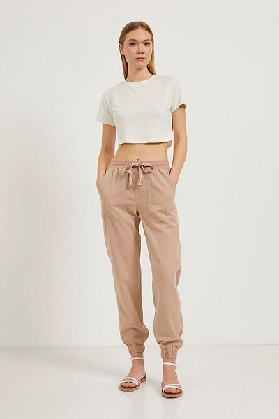 Arma Life Women's Elastic Pocket Summer Camel Jogger Trousers