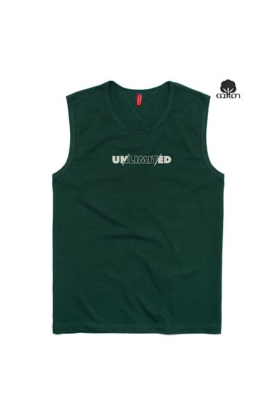 Cottonland Ανδρικό UNLIMITED Normal Cut O Neck Single Jersey Χτενισμένο Μονό ΣΚΟΥΡΟ ΠΡΑΣΙΝΟ