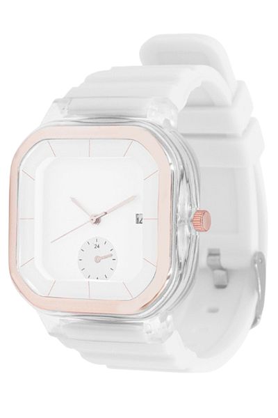 PEARL 6254 Fashionable Solid Square Watch for Women - White