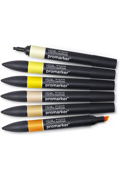Winsor Newton Promarker 6 Pack Yellow Tones