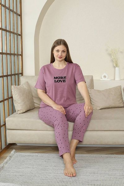 shopshop Women's 100% Cotton Oversize Large Size Short Sleeve Summer Pajama Set