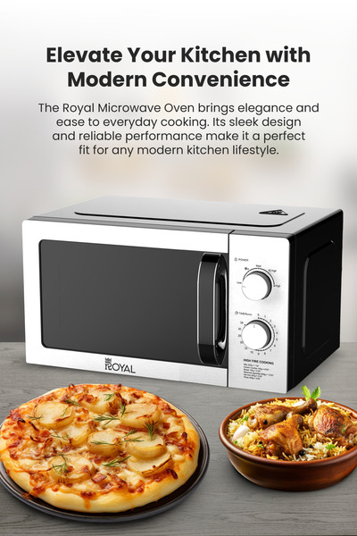 Royal Manual Microwave Oven, 5 Power Levels, 35 Min Timer, Child Safety-lock, Cooking End Signal
