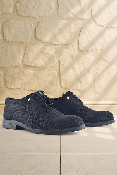 Rakerplus Black Glittered Lace-Up Metal Detailed Classic Children's Shoes