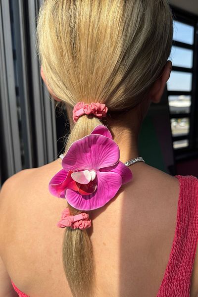 TAKIŞTIR Set de cleme și catarame Aloha Orhidee de culoare fucsia
