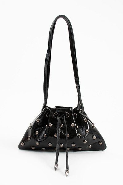 NBİBAGS Geantă de umăr pentru femei Black Trok Stone Mini Geantă Neagră
