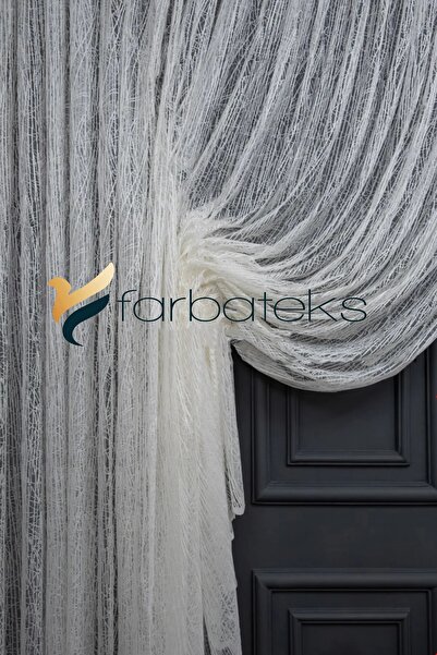 farbateks White Double-breasted Curtain Models Yanki Tulle Theater Curtain Glass Broken Model