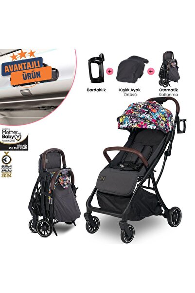 LORELLİ Lorelli Minori Otomatik Katlanır Kabin Boy Bebek Arabası - Magic Flowers