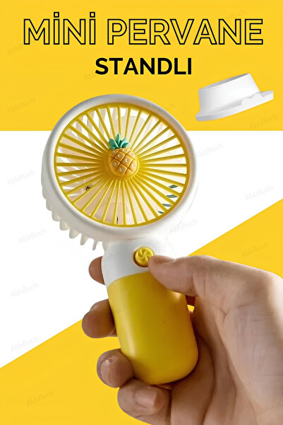 Abbruch By Sabron Şarjlı Mini El Fanı Ve Masa Fanı Soğutucu Pervane Taşınabilir Şarj Edilebilir