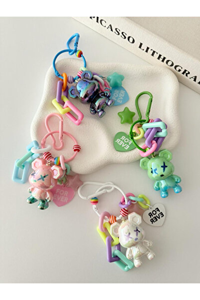 Yokho Cute Bearbrick x Kaws Çanta Süsü – FOR EVER Edition Çanta Charm