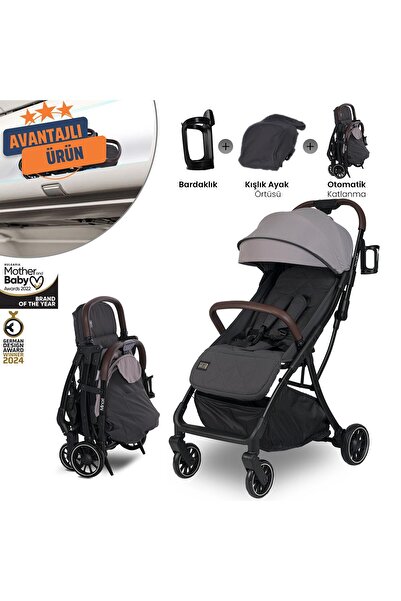 LORELLİ Lorelli Minori Otomatik Katlanır Kabin Boy Bebek Arabası - Grey Jasper