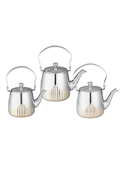 Dania Stainless steel tea kettle set with side handle, 3 different sizes (680 990 1200) mm