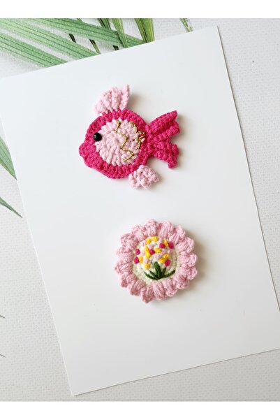Kadın Girişimciler Atölyesi Pink Shades Fish&Flower Model 2-Piece Hairless Ba...